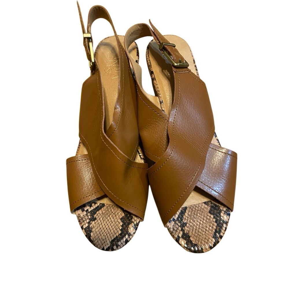 Dakota Chase DC-Nineth Cork Wedge Casual Slingback Sandals US Size 10M brown